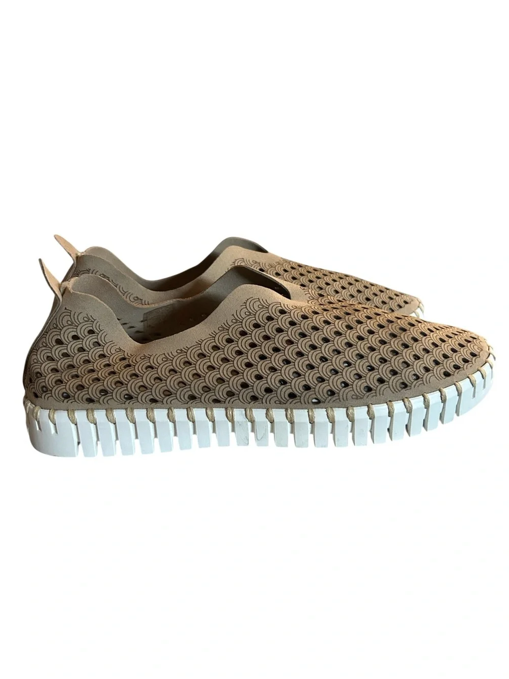 llse Jacobsen Tulip Tan Slip-On Perforated Leather Loafer Size EU 38 US 8